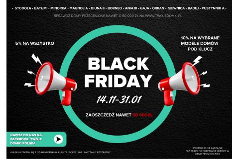 Black Friday w TwojeDomki.pl – -10% na wybrane domki letniskowe i domy drewniane pod klucz!